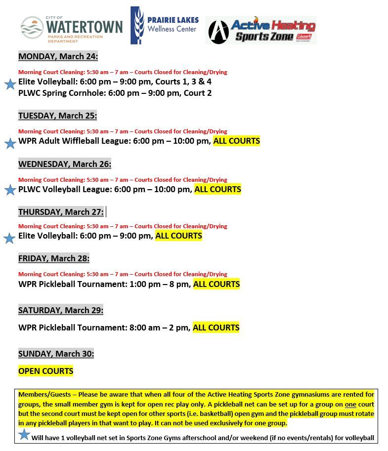 SZ Schedule March 24 2025