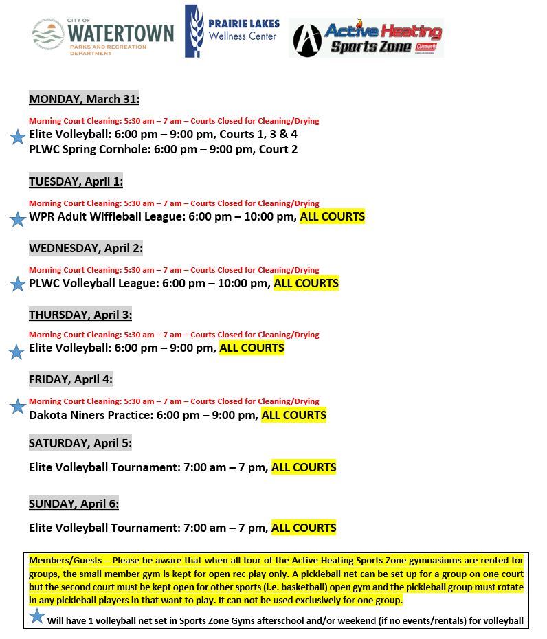 SZ Schedule March 31 2025