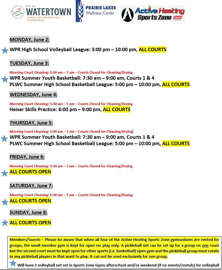 SZ Schedule June 2 2025