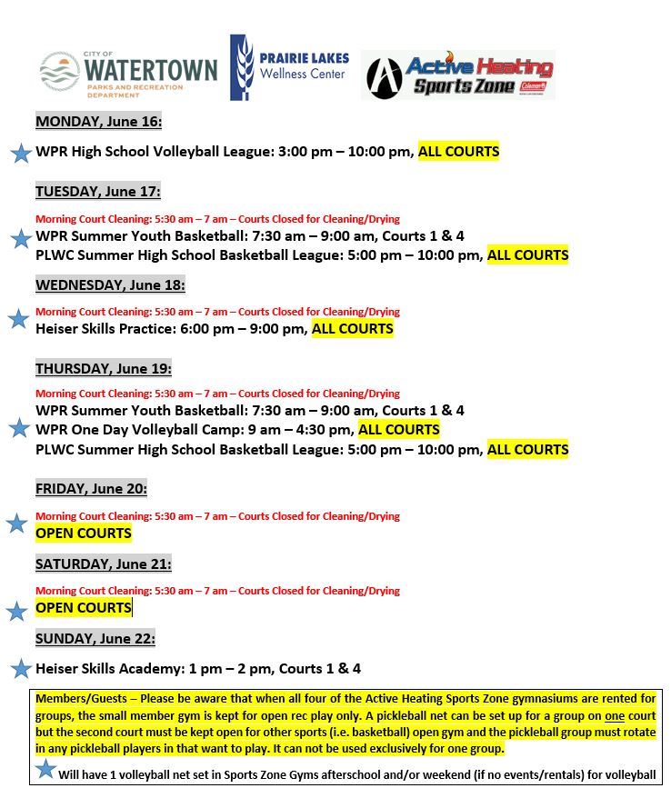 SZ Schedule June 16 2025
