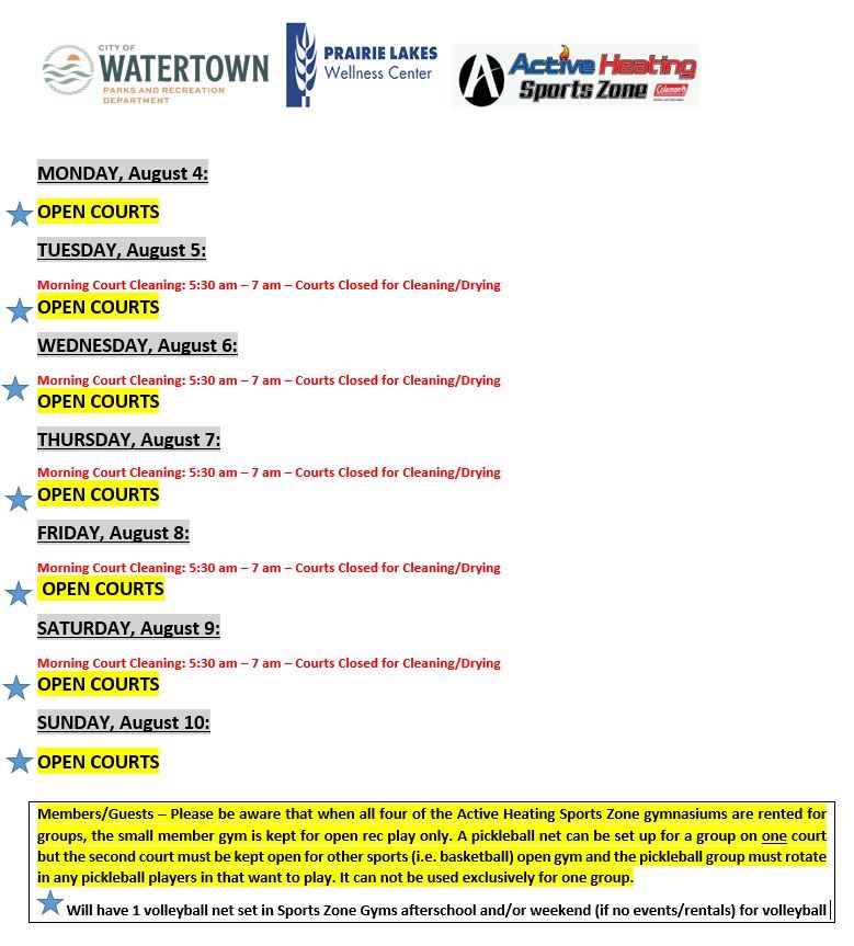 SZ Schedule Wk of Aug 4 2025