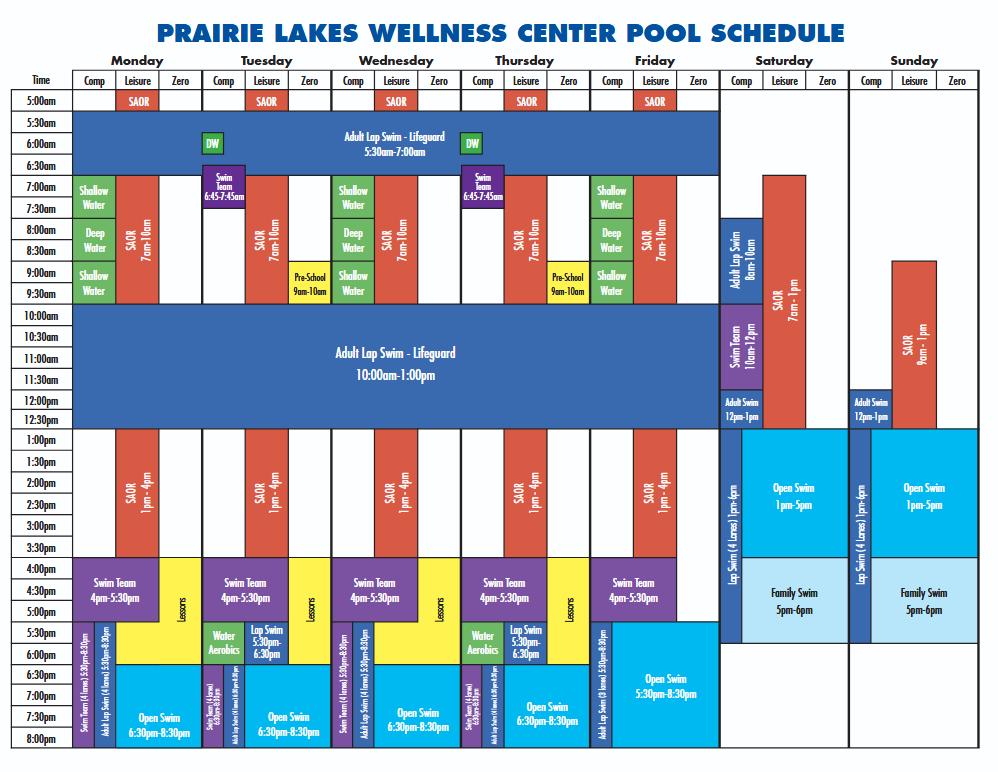 Fall 2025 Pool Schedule