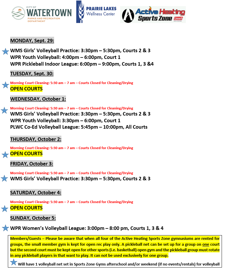 SZ Schedule Sept 29 2025