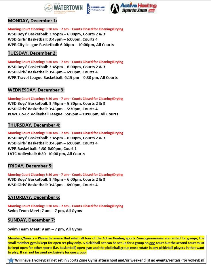 SZ Schedule Dec 1 2025