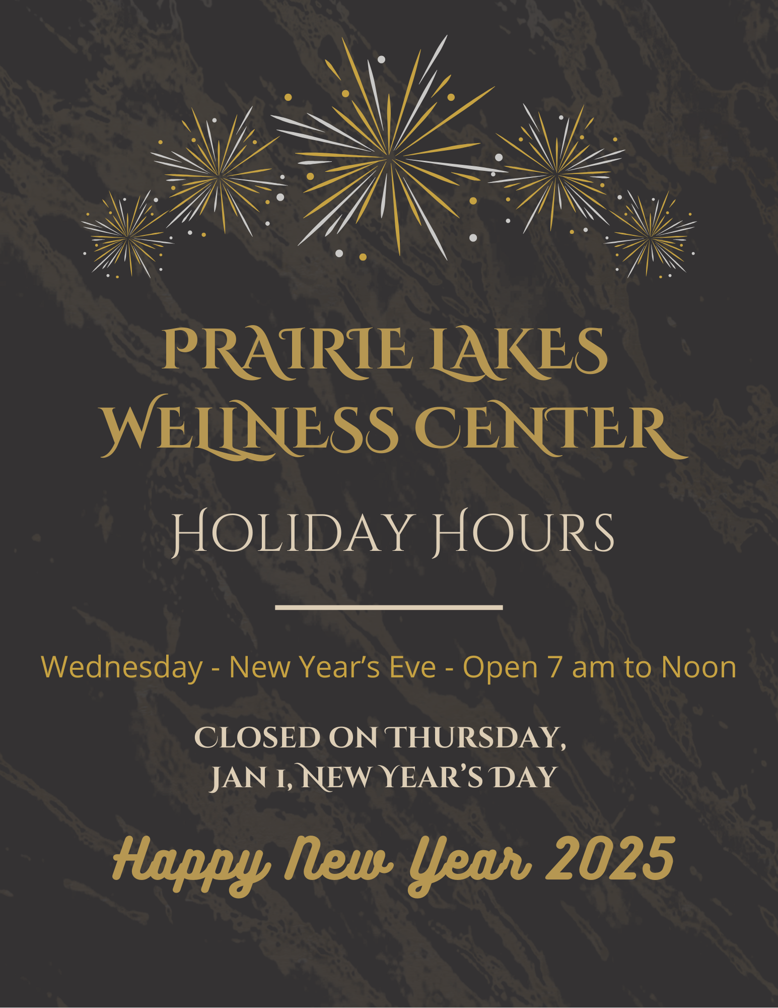 New Years Closure Door Flyer 2025