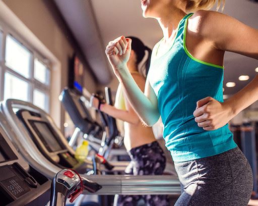 Runners on treadmills
