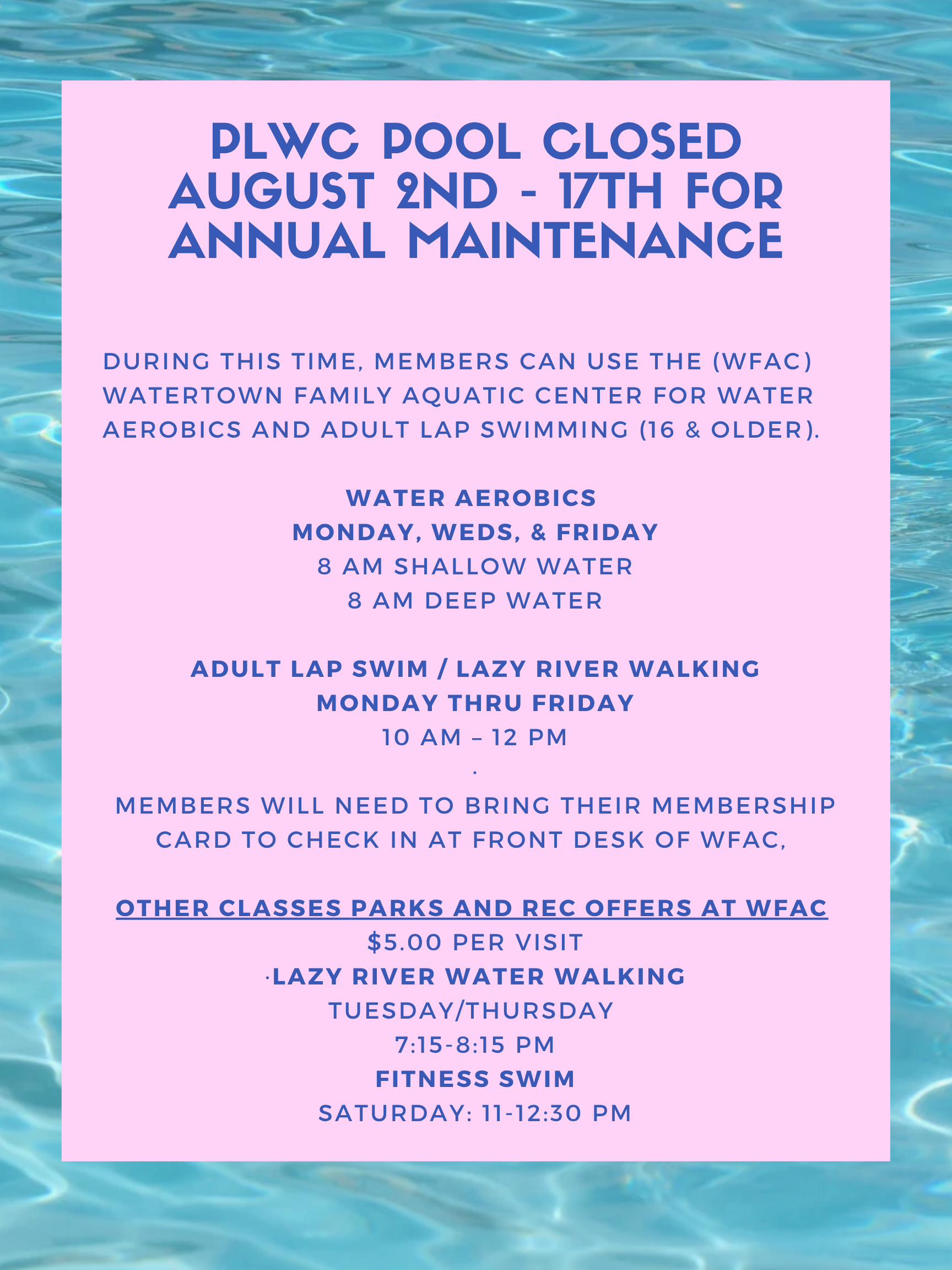 Annual Pool Maintenance Flyer