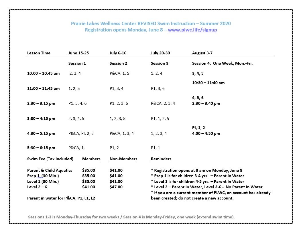 swim schedule